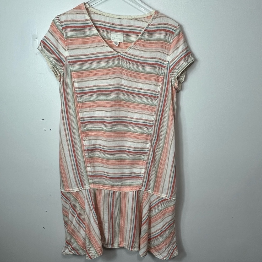 Caslon Beachy Linen Viscose shift dress size small 1643